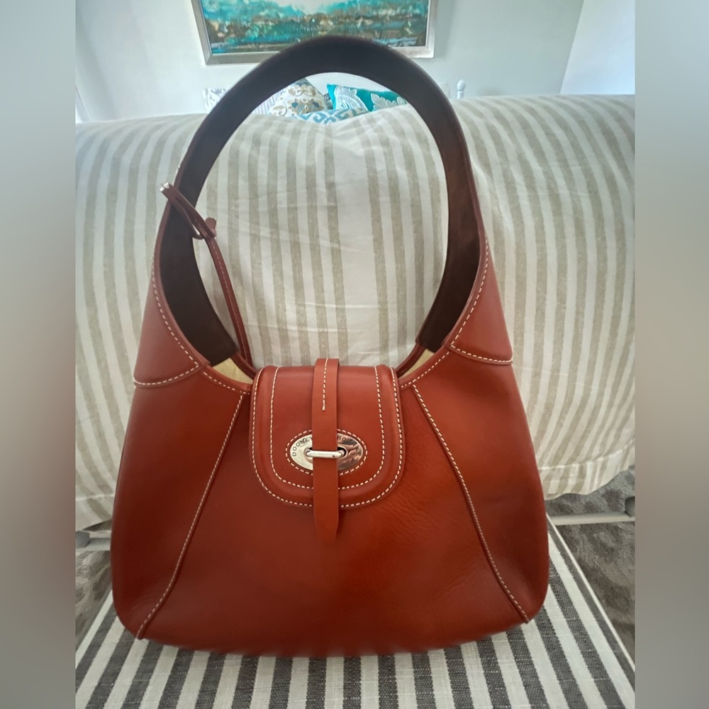 Dooney & Bourke Bag, Cognac Color with key clip.